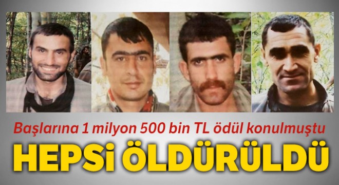 4 ü de öldürüldü