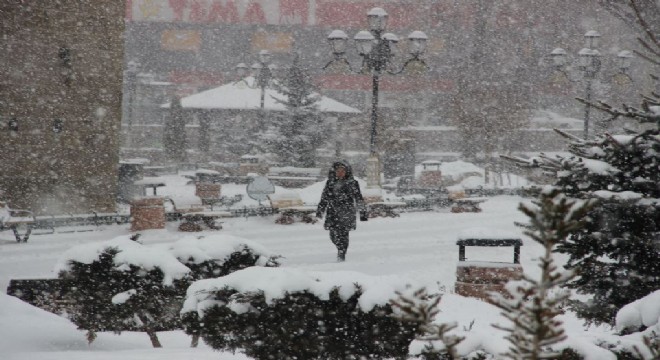 Erzurum ak örtüye bürüdü