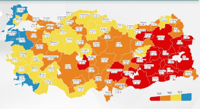 Erzurum aşılanma oranında 7’inci sırada