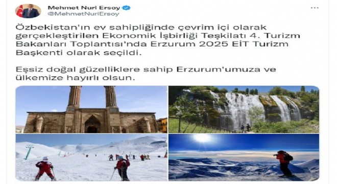 Erzurum’da  2025 EİT Turizm Başkenti  sevinci