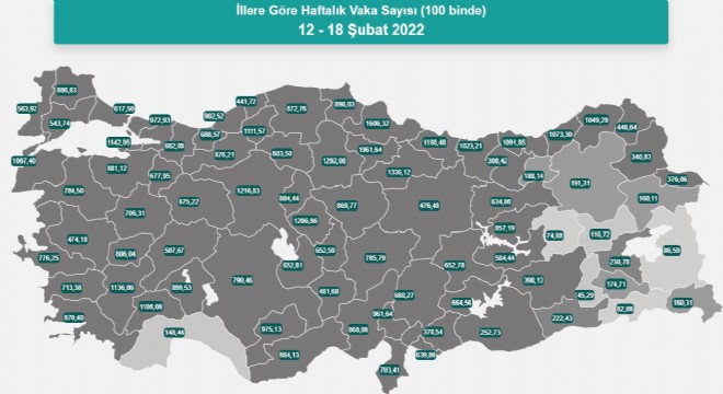 Erzurum vaka sayısında 71’inci sıraya indi