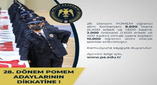 POMEM öğrenci alım kontenjanı artırıldı