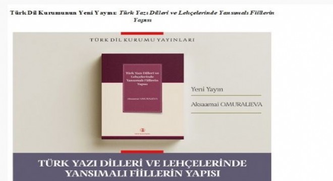 TDK’dan Yeni Yayın