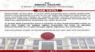 Bingöl’de eğitime 1 gün ara verildi